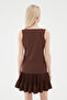 Thick Strap Basic Blouse Brown - 5