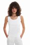 Thick Strap Basic Blouse Ecru - 3