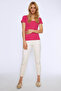 Round Neck Basic T-Shirt Fuchsia - 2
