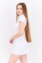 Women 2 Pcs Brand Logo Mini Dress With Shorts, White - 4