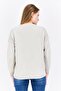 Women Crew Neck Brand Logo Sweater, Light Grey Marl - 3