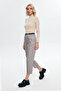 High Waist Belted Trousers Gray