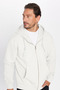 Unisex Relax Fit Relax Fit Cotton Inside Fleece Double Pocket Zippered White Hooded Sweatshirt