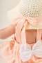 Sweet Ribbed Hat Bow Baby Girl Dress - 5