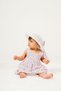 Sweet Strawberry Print Baby Girl Dress with Hat and Bow - 3