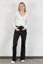 Women's High Waist Spanish Flare Jeans Black 2038-612