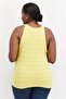 Women Plus Size Round Neck Top, Yellow - 3