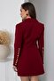 Trend Women's Gold Snap Detailed Design Long Blazer Jacket - 2