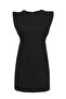 Flounced Gabardine Dress Black - 2