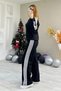 Modal Fabric Stripe Black Tracksuit Set - 2
