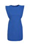 Flounced Gabardine Dress Sax - 2