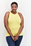 Women Plus Size Round Neck Top, Yellow