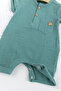 Baby Boy Muslin 100% Cotton Summer Jumpsuit with Shorts - 3