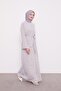 Gray Sequin Embroidered Belted Ferace