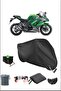 Black Kawasaki Z1000sx Durable Lock Compatible Waterproof Motorcycle Tarpaulin