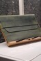 Green MacBook Bag MacBook Air 13 Compatible Genuine Leather Handmade Case M1 M2 M3 M4 MacBook Bag - 5
