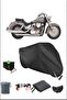 Black Honda Vtx1300S Durable Lock Compatible Waterproof Motorcycle Tarpaulin