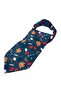 Petrol Blue Flower Pattern Men's Scarf K419 - 4