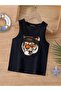 Cartoon Character Printed Sleeveless Children's T-Shirt