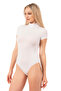 Özkan 0627 Women's Cotton Lycra Combed Cotton Stand Collar Short Sleeve Hooked Snap Body - 3