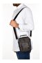 Men's Gray Vegan Leather Daily Adjustable Cross Strap Shoulder and Hand Bag with Phone Compartment - 3