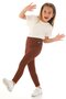 Corded Brown Color Girl's Tights - 2