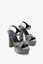 Women's Thin Heeled Strappy Evening Dress Shoes Puca Platinum Honeycomb - 4