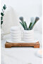 Makeup Cotton and Brush Holder Set with Stand (with Lid)