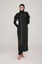 Long Full Length Fully Covered Hijab Swimsuit Noslen 1255 Black Remsa Swimsuit - 6