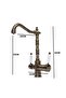 3-Way Purified Kitchen Faucet - Antique Vintage Copper Rustic Sink Faucet (Dual Outlet) - 5