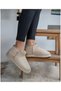 Mini Size Suede Ankle Boots with Fur Inside Flat Sole Women's Shoes with Novelty Style - 2
