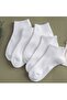 5 Pairs of Women's Ribbed Plain White Ankle Socks - 3