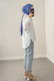 Burgundy Hijab Shirt - Lace Collar Women - 5