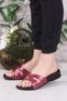 Rk-410 Women's Slippers Shoes 9942-1burgundy - 3