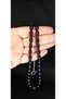 Special Gift for Lover Velvet Plane Glass Rosary Black-Red Color Beige Cut H-1356.