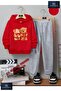 Hooded Children's "Bear Love" Printed Tracksuit Set