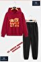 Hooded Children's "Bear Love" Printed Tracksuit Set