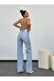 TREND SPECIAL DESIGN HIGH RISE DETAILED WIDE LEG JEAN PALAZZO PANTS - 6