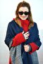 Reversible Navy Blue Shoulder Shawl Winter Scarf Navy Color Shawl - 3