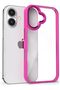 For iPhone 16 (2024) Shockproof Phone Case with Pink Titanium Non-Yellowing Mica Camera Frame