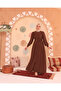 Roba Detailed Mihrimah Ferace Chocolate Brown - 6