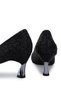 Women's Vegan Black Heeled Shoes - 4