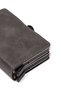 Gray Leather Automatic Card Anti-Shooting Aluminum Double Mechanism Card Holder and Wallet - 3