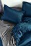 Fitted Sheet Duvet Cover Set Single Petrol-Gray - 3
