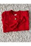 Red Ruffled Rib Knit Transitional Baby Romper - with Bandana, Newborn/3/6/9 Months - 5