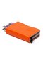 Orange Leather Automatic Card Anti-Shooting Aluminum Double Mechanism Card Holder and Wallet - 2