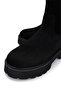 Women's Genuine Leather Black Suede Heeled Boots - 3