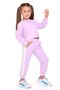 Lilac Color Girl's Tracksuit Set with Bow Accessory - 3