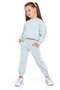 Mint Color Girl's Tracksuit Set with Bow Accessory - 3