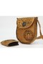 Cross-Woven Arm Bag with an Inspirational Woman Design, Mustard Color, and Matching Wallet, Mustard Color. - 7